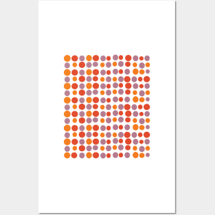 Halloween Colored Circles Modern Decorative Abstract Mosaic Dots Pattern Posters and Art